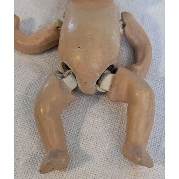 Bisque Jointed Baby Doll Japan Stringed Stamped Mouth Miniature Porcelain Vtg 4" - Picture 13 of 16